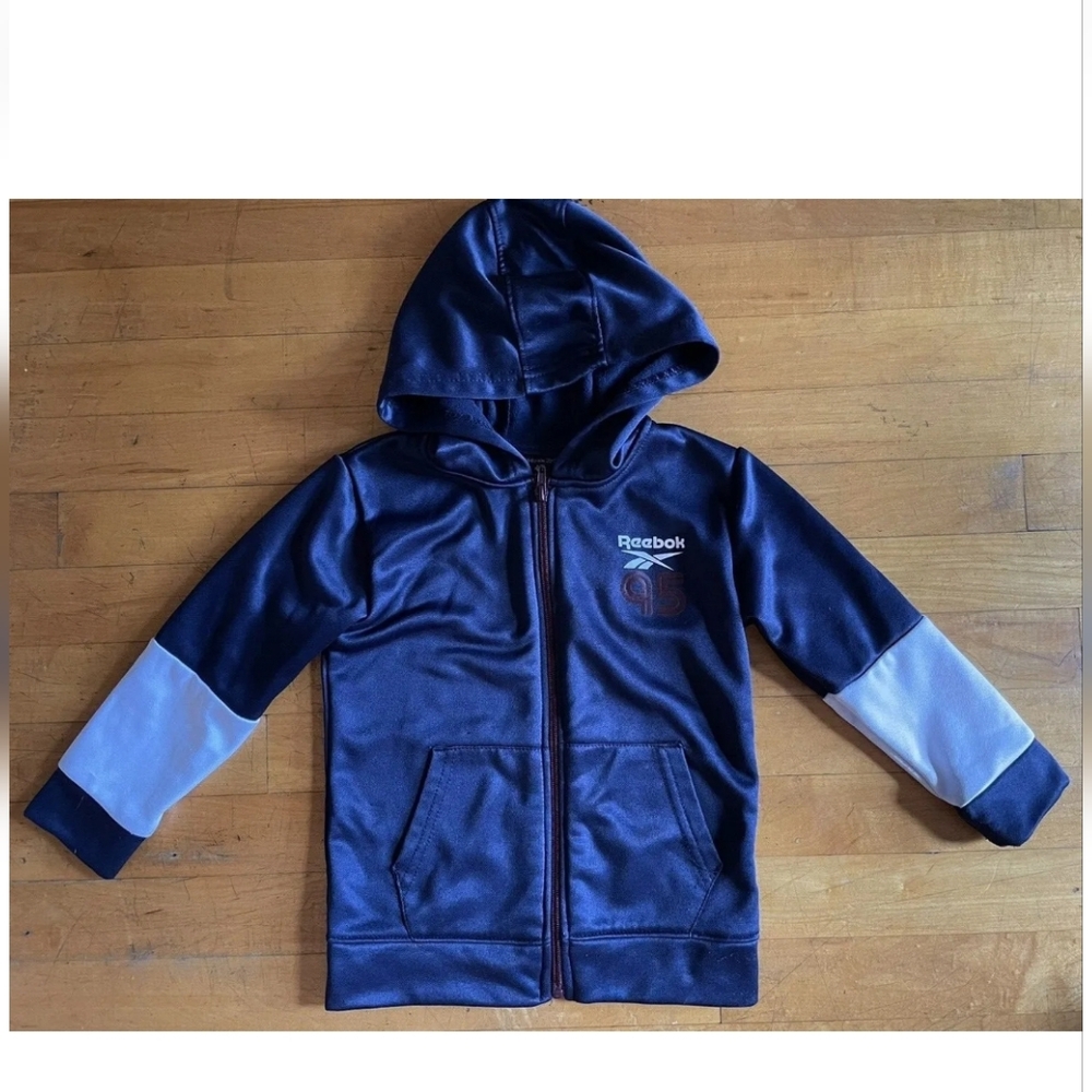Reebok Youth 4T Blue Hooded Full Zip Kids Athletic Jacket